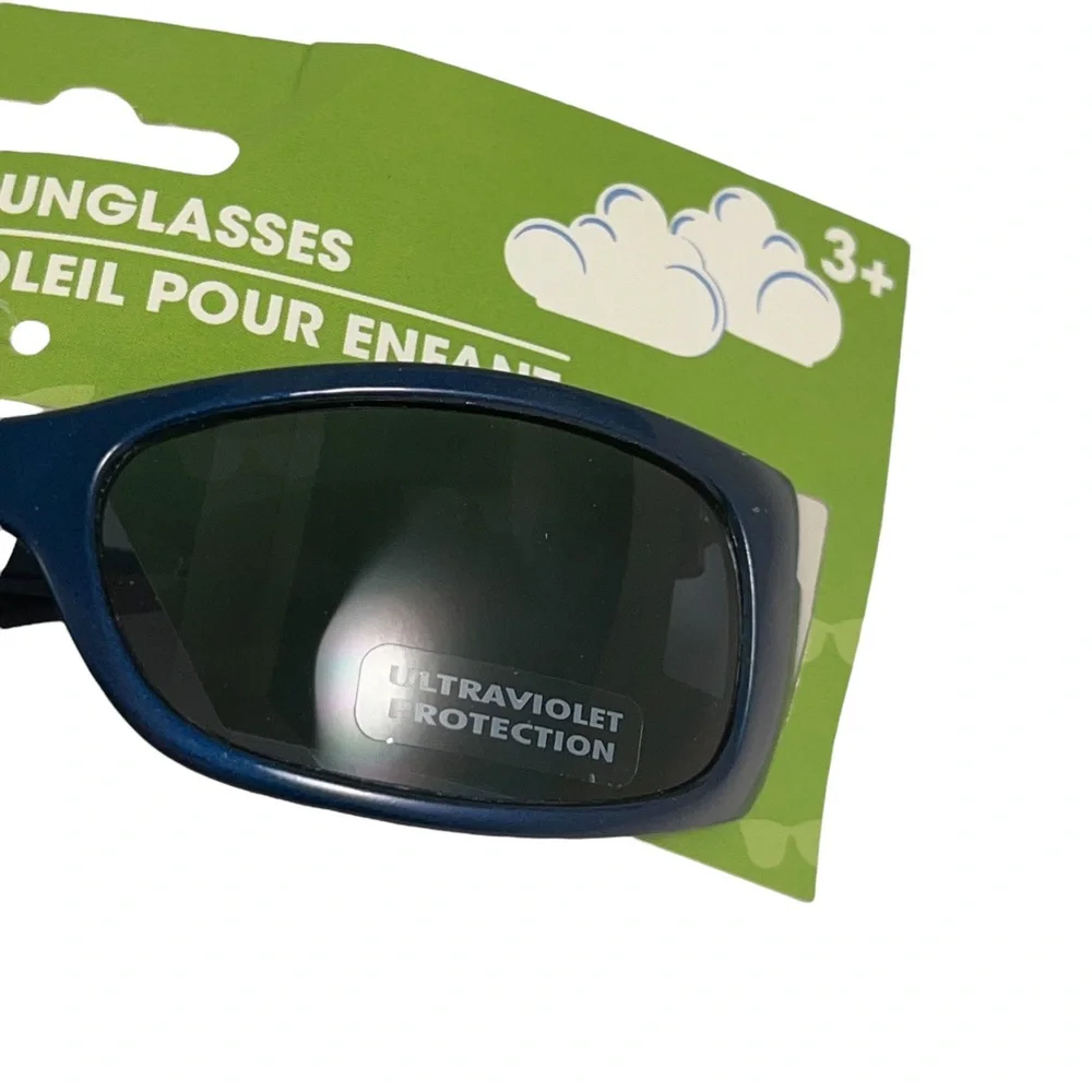 Lot of 2 pairs of kids UV protection sunglasses dark blue and silver